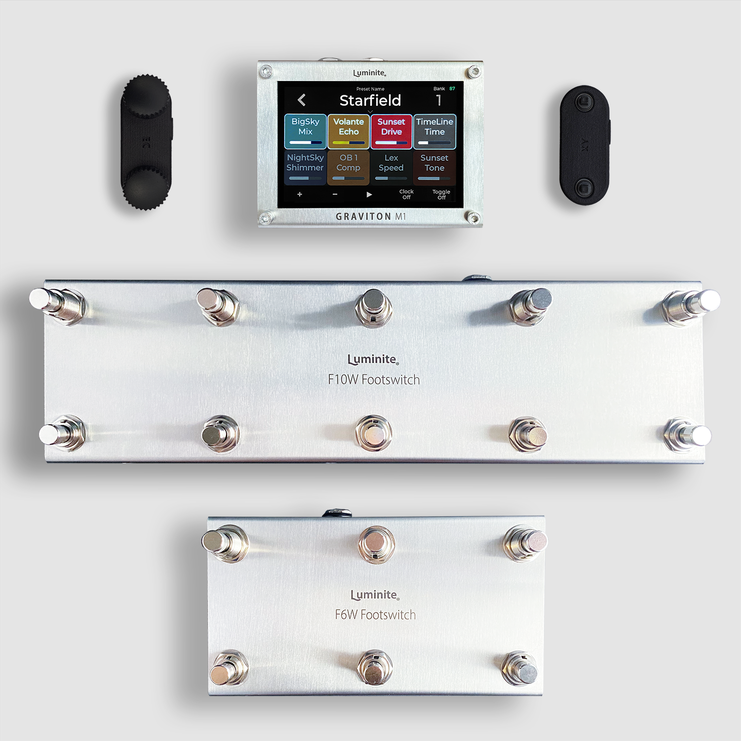 Luminite Graviton M1 + F10W MIDIコントローラー Graviton M1 MIDI Controller – Luminite Effect Pedals